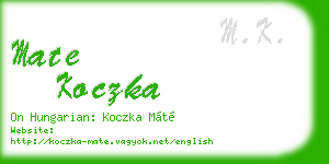 mate koczka business card