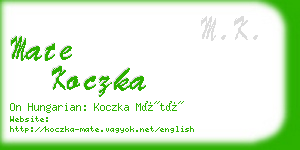 mate koczka business card